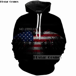 PLstar Cosmos with American flag Eagles retro Classic 3d Hoodies Print Men Women Streetwear hoody Sweatshirt Drop shiping