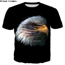 PLstar Cosmos Eagles and national flags 3d Printed T-shirts Men/Women animal Tee fashion street Clothing tops