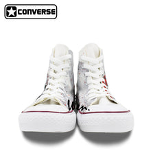 Men Women Shoes Converse Chuck Taylor The Walking Dead Design Hand Painted Shoes High Top Grey Sneakers Skateboarding Shoes