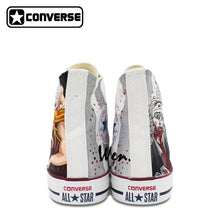 Men Women Shoes Converse Chuck Taylor The Walking Dead Design Hand Painted Shoes High Top Grey Sneakers Skateboarding Shoes