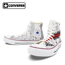 Men Women Shoes Converse Chuck Taylor The Walking Dead Design Hand Painted Shoes High Top Grey Sneakers Skateboarding Shoes