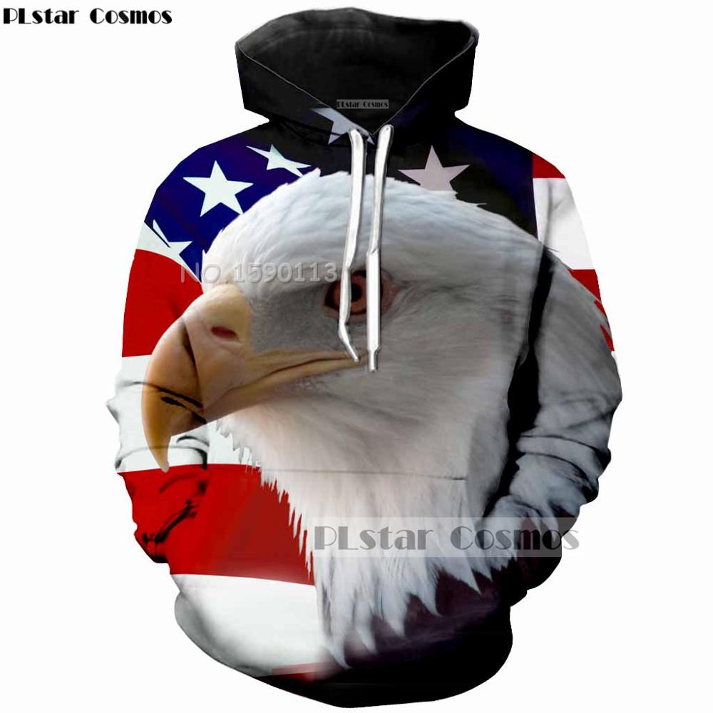 PLstar Cosmos with American flag Eagles retro Classic 3d Hoodies Print Men Women Streetwear hoody Sweatshirt Drop shiping